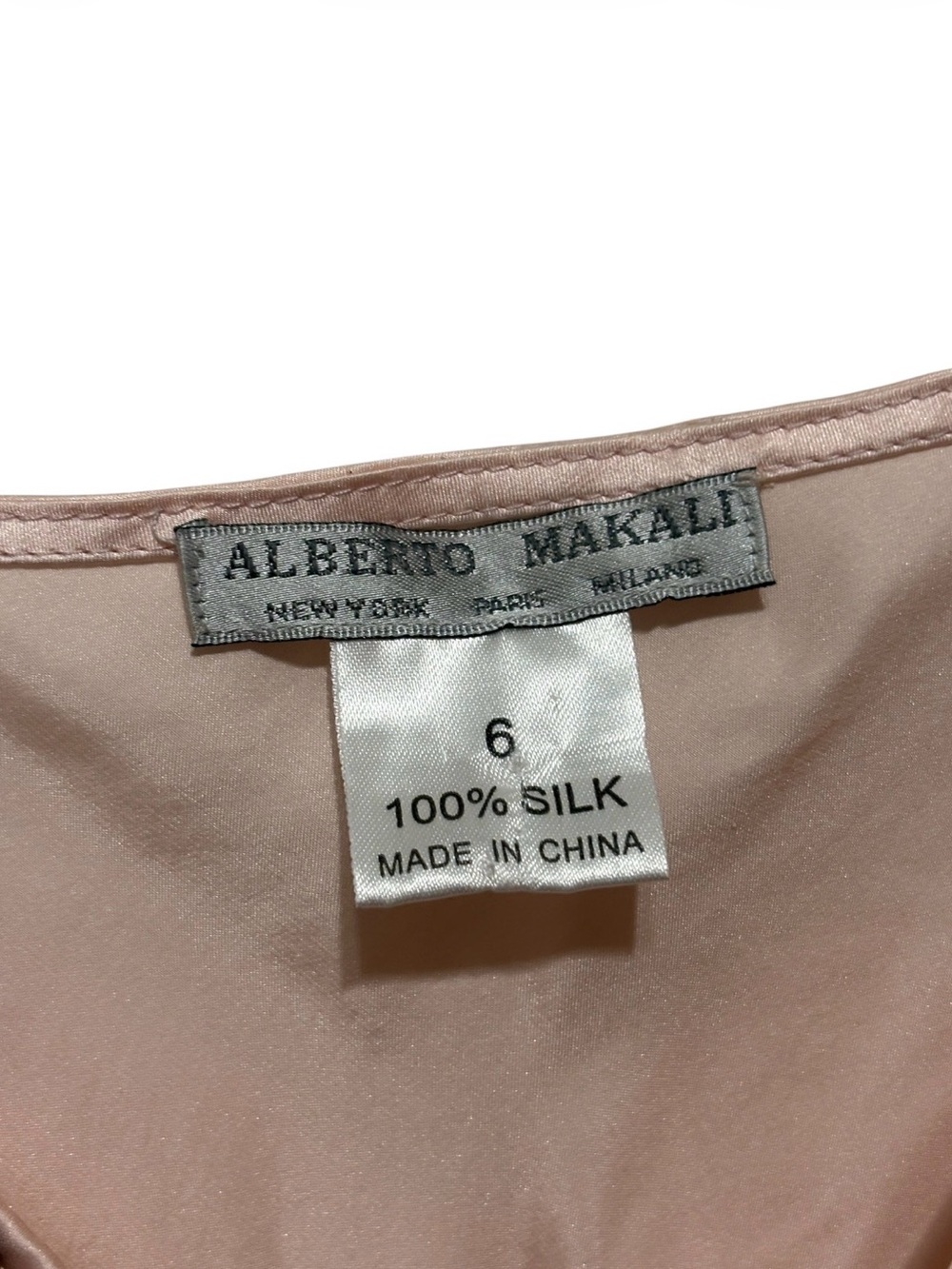 Alberto Makali blush pink Silk Cowl Neck Hand beaded Camisole - Picture 4 of 5